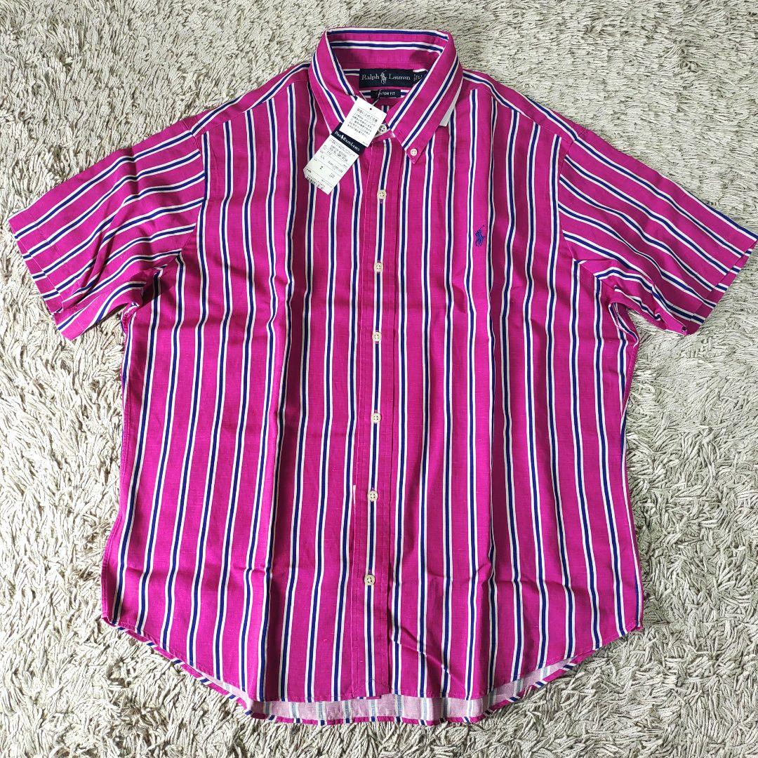 【シルク×リネン】ポロラルフローレン　半袖シャツ　XL　新品タグ付き　絹　麻