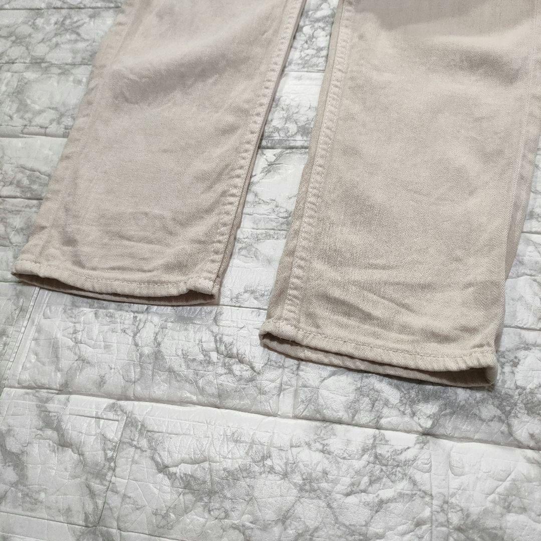 ヤヌーク Resort リネン混 ストレッチ デニム イージーパンツ L