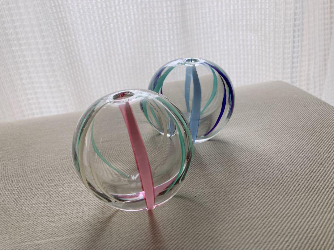 津軽びいどろ一輪挿し2個セット花瓶ガラス