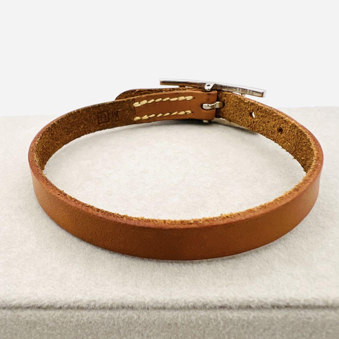 HERMES エルメス レザー ブレスレット 茶 ブラウン - メルカリ