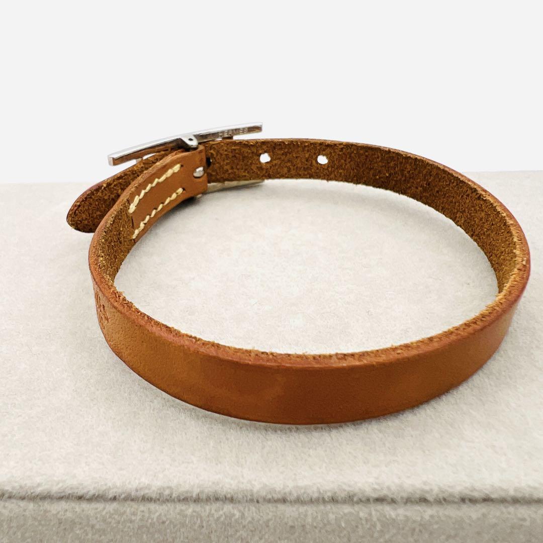 HERMES エルメス レザー ブレスレット 茶 ブラウン - メルカリ