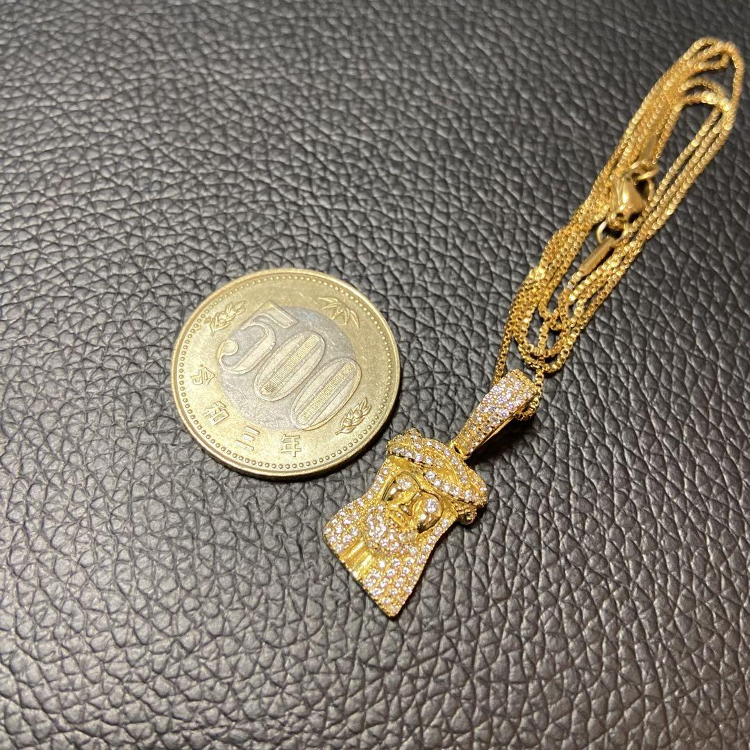 silver925 czダイヤ ジーザス ネックレス ゴールド アバランチ