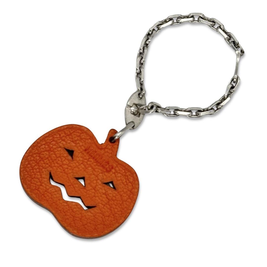 エルメス レザー パンプキン かぼちゃ キーホルダー バッグチャーム ハロウィン