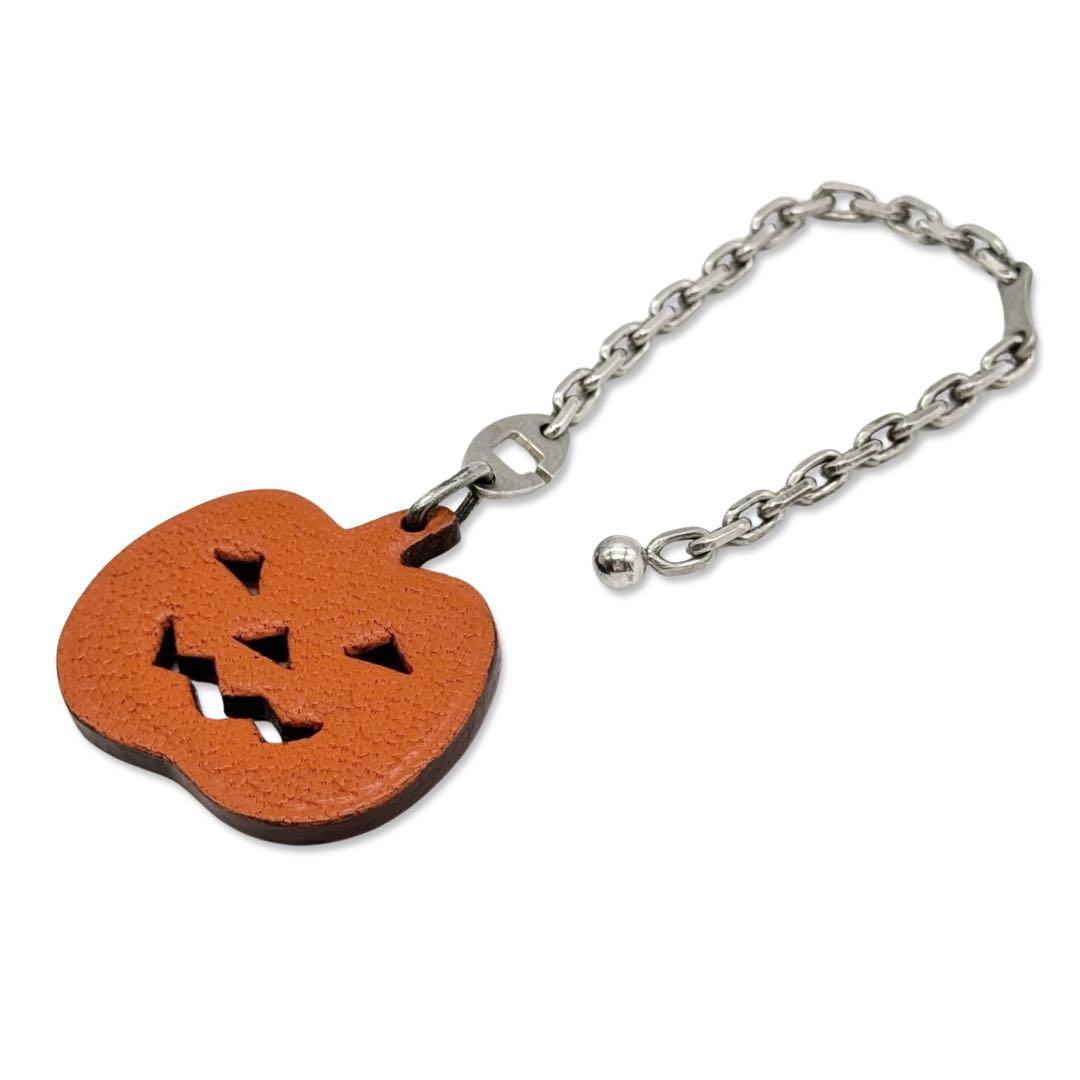 エルメス レザー パンプキン かぼちゃ キーホルダー バッグチャーム ハロウィン