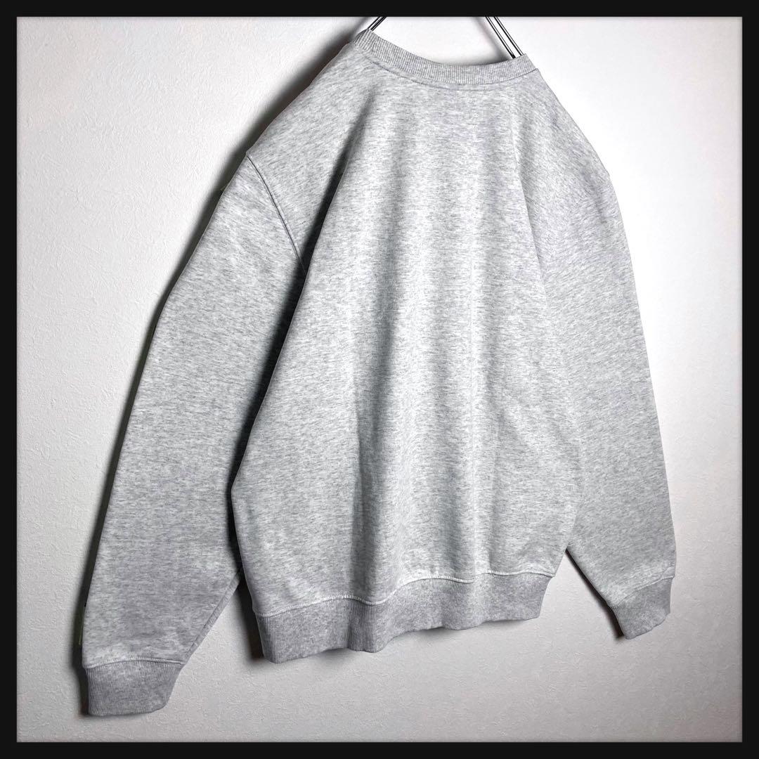 【希少XL】ステューシー センター刺繍ロゴ スウェット アッシュグレー 美品