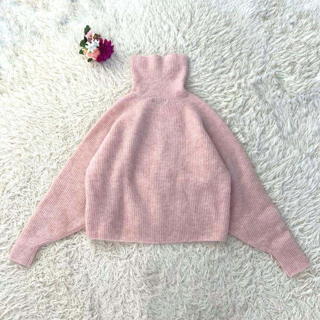 SAYAKA DAVIS モヘヤ ハイネック タートルネック ニット ピンク S SAYAKA DAVIS モヘヤ ハイネック タートルネック ニット ピンク S