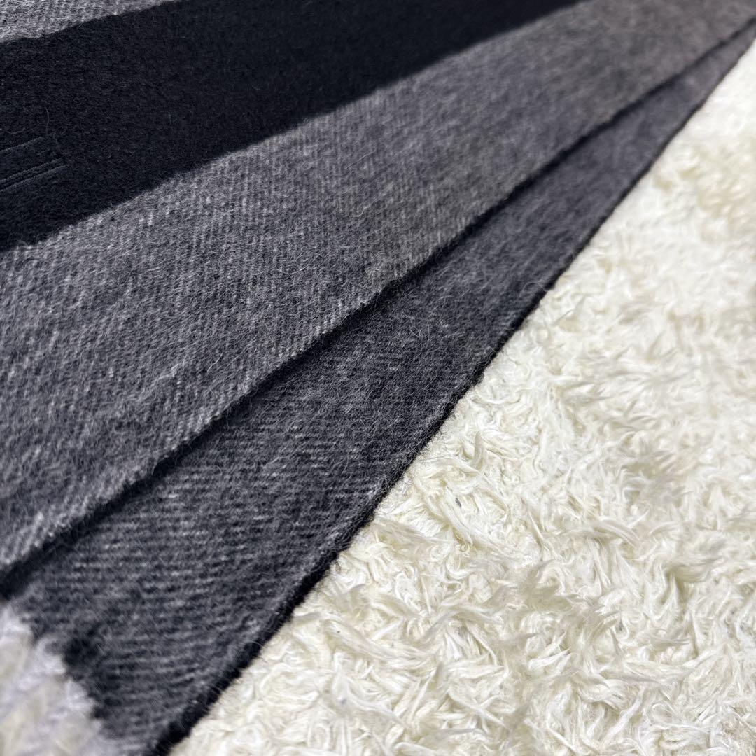 しん様✨希少柄❗️未使用級✨dunhillカシミヤ100%黒×灰ストライプマフラー