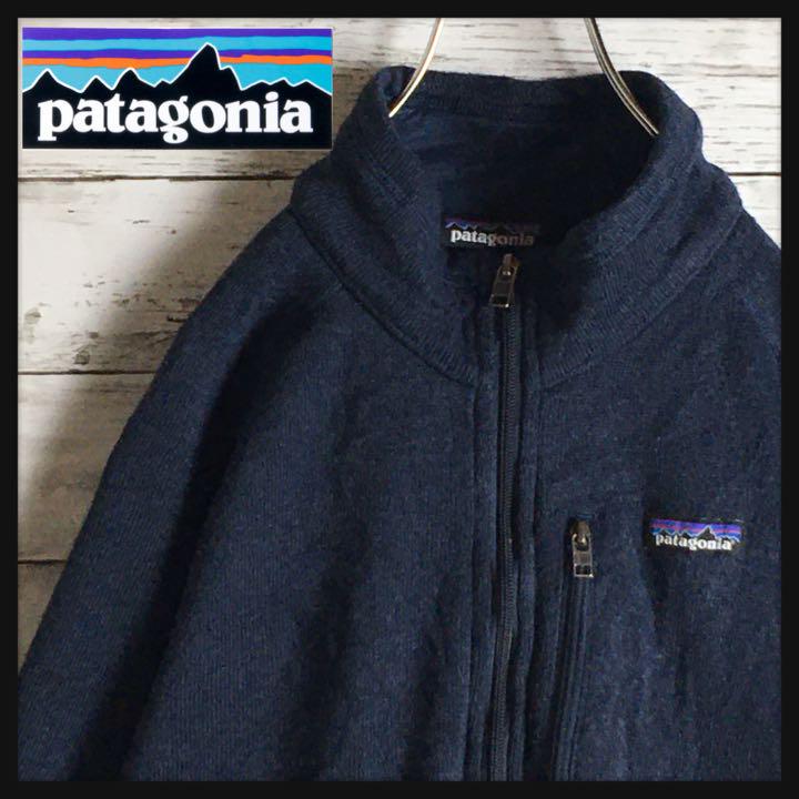 【定番】パタゴニア☆ロゴ入りハーフジップフリース　ネイビー　紺　758