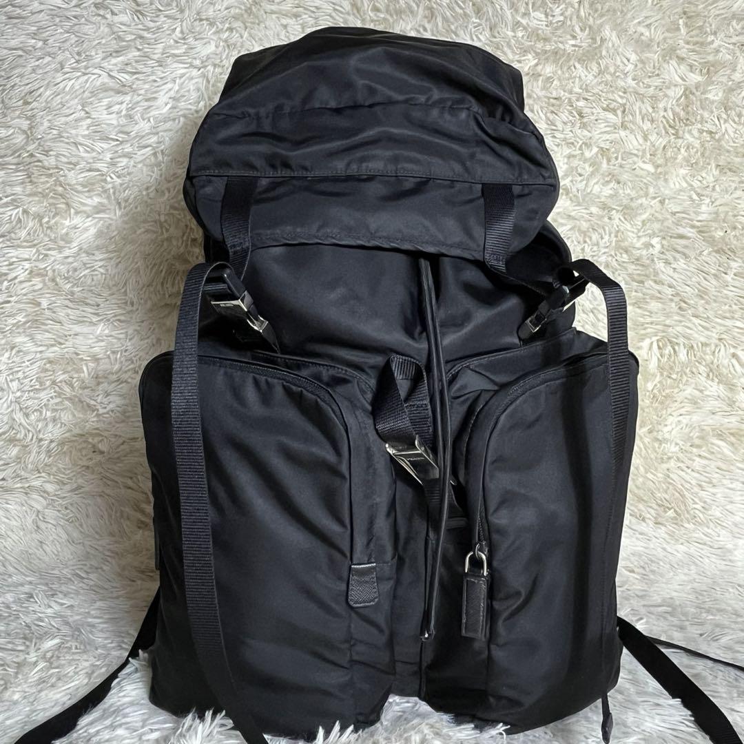 極美品✨PRADA リュック 2VZ136 ナイロン 三角ロゴ ブラック