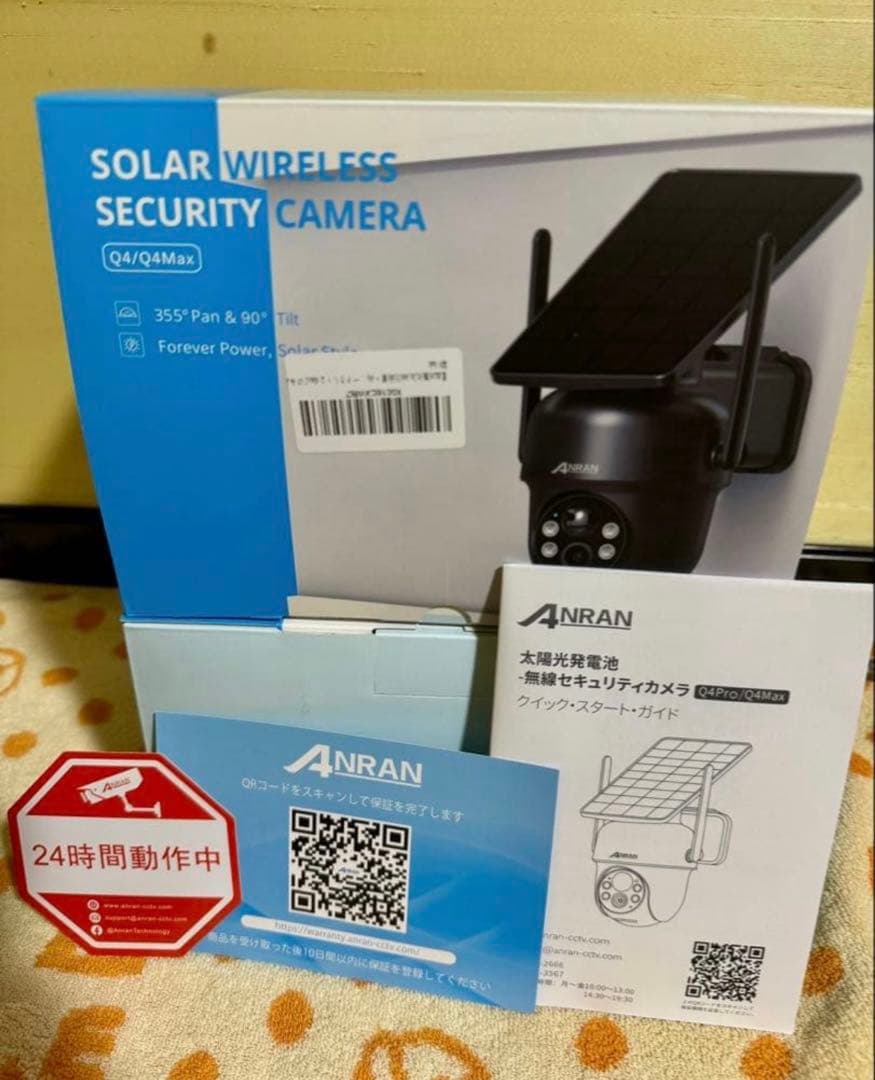 ANRAN ソーラー充電ワイヤレス防犯カメラ新品、♥
