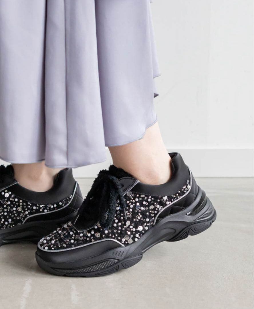 RANDA 2WAY ビジューツイードスニーカー RANDA 2WAY ビジューツイードスニーカー