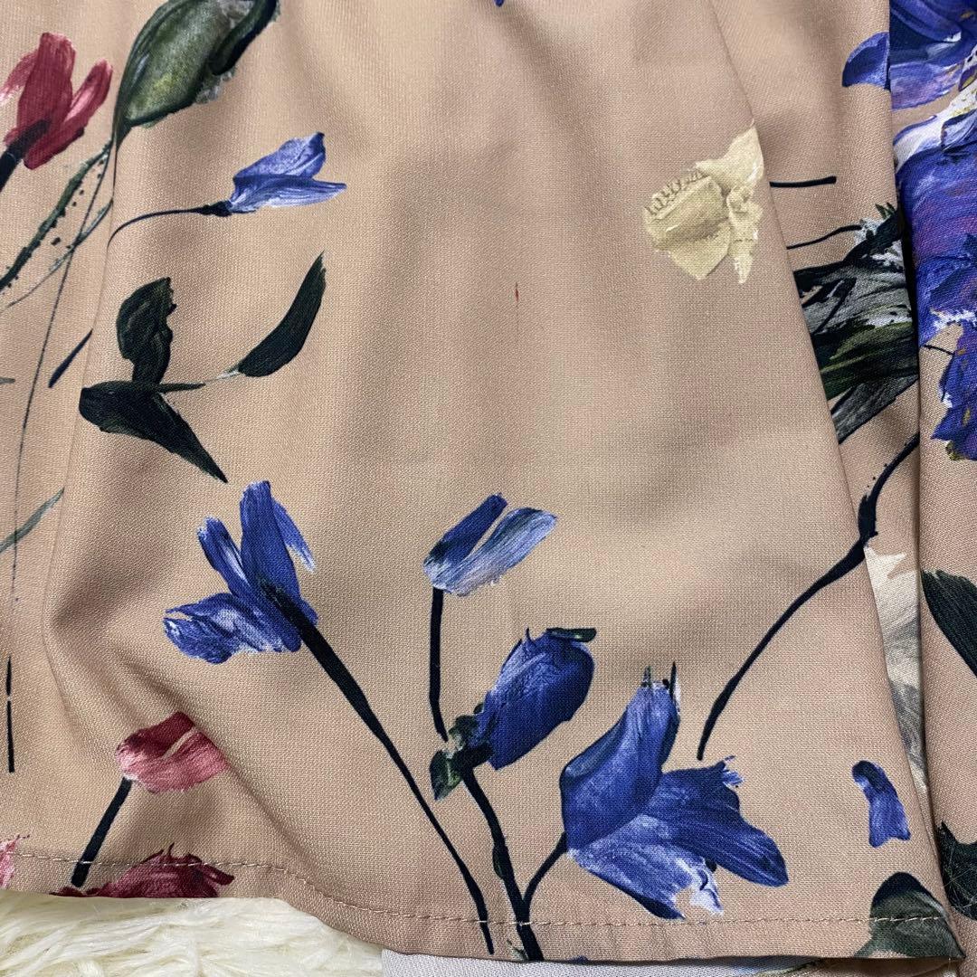 全品大幅値下げ！ eimy istoire バックリボン ロングワンピース 花柄 長袖 茶色M eimy istoire 人気アイテムが再入荷！