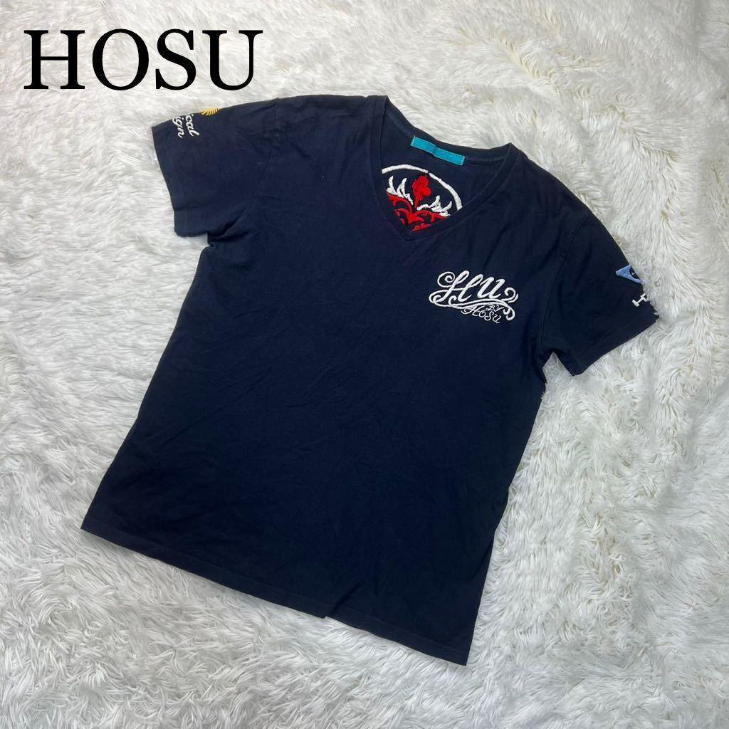 HOSU ホス Tシャツ 半袖 紺色 刺繍 サイズ38