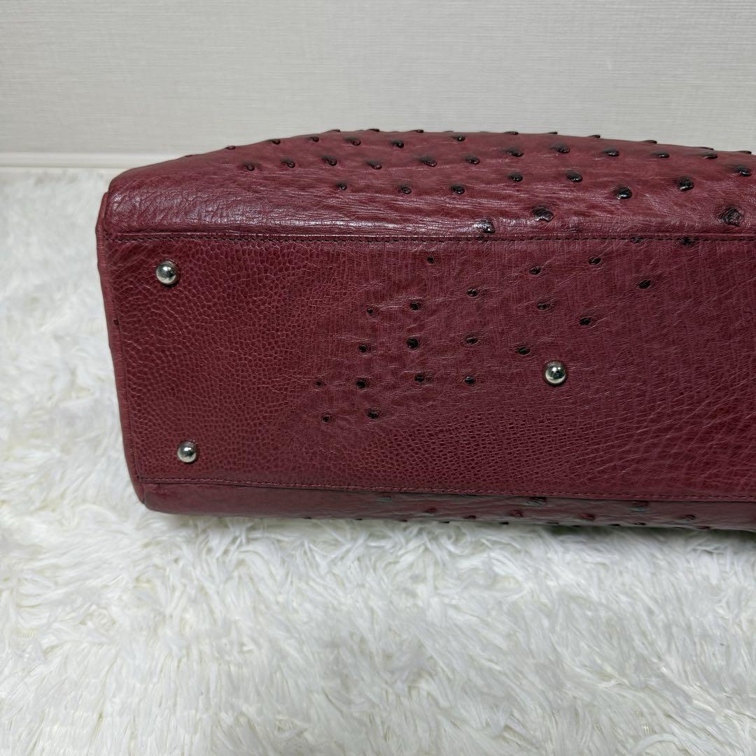 【美品 JRA認定】オーストリッチ ハンドバッグ 南京錠 肩掛け 美品✨ JRA認定 オーストリッチ ハンドバッグ ショルダーバッグ