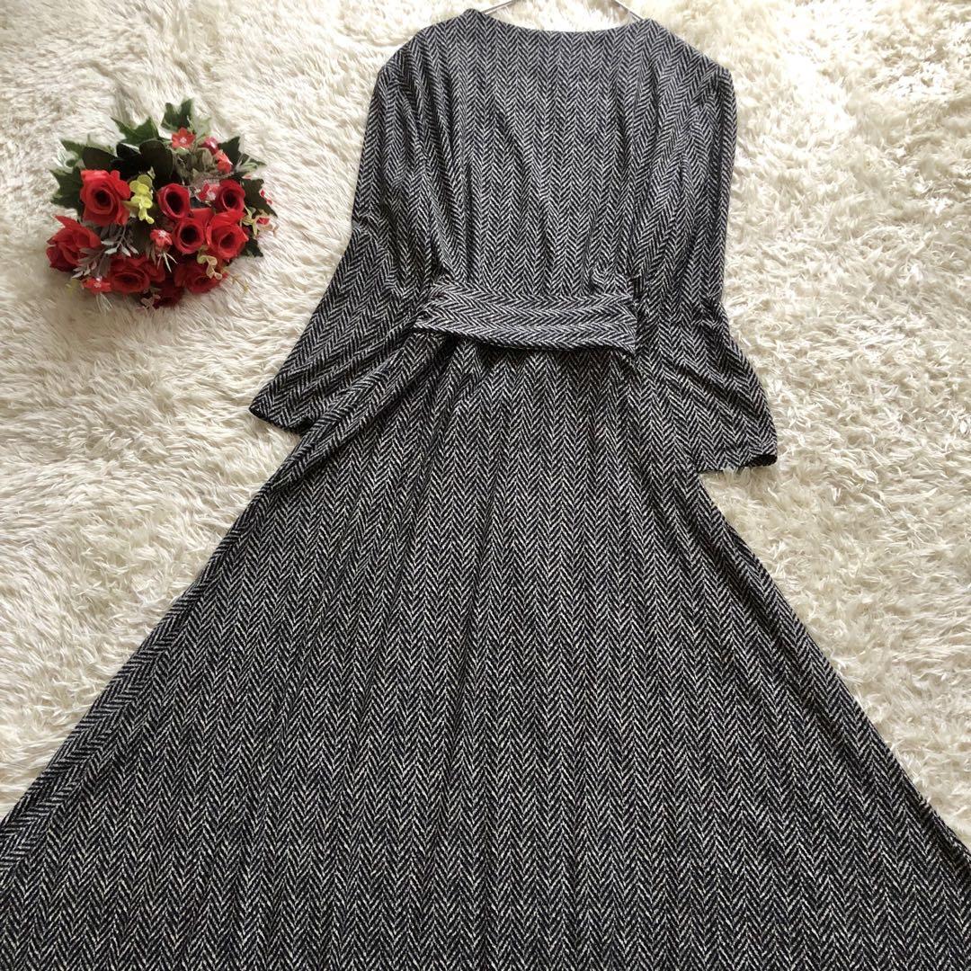 LAUREN RALPH LAUREN♪カシュクールロングワンピース ベルト L