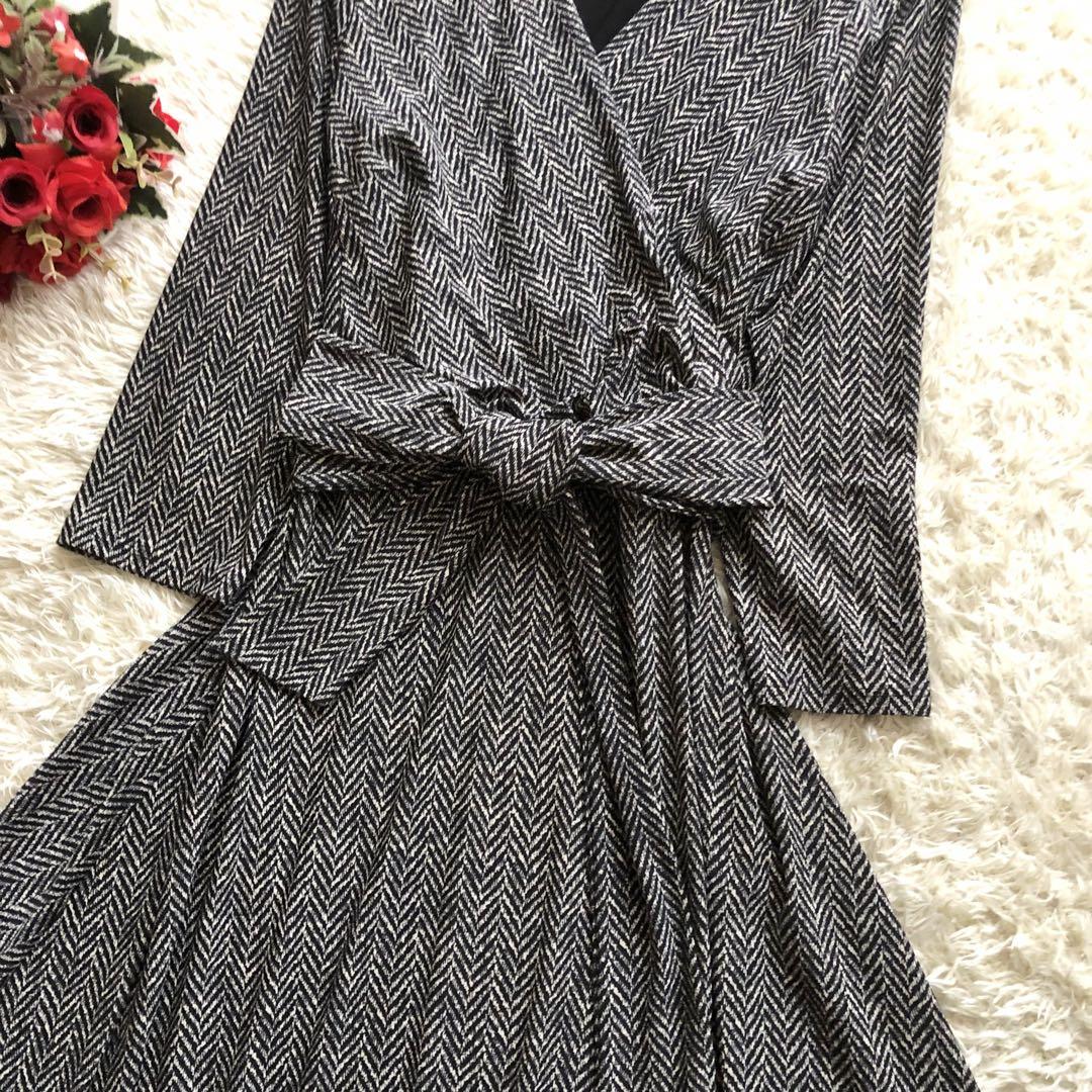 LAUREN RALPH LAUREN♪カシュクールロングワンピース ベルト L