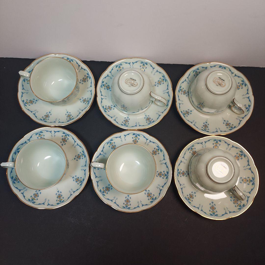 Noritake ノリタケ　セラドン　カップ&ソーサー　6客　アンティーク