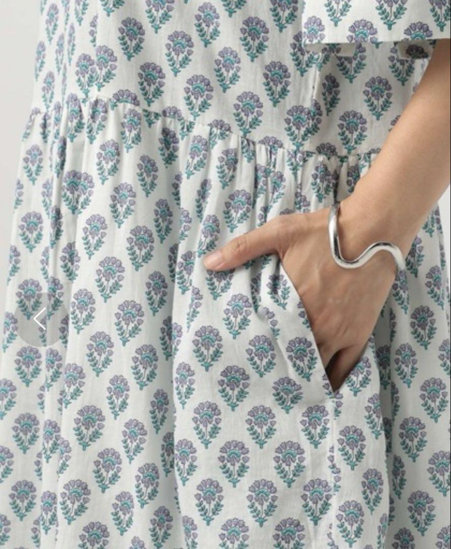美品⭐︎INDIA IS BEAUTIFUL コモン柄半袖ワンピース 美品⭐︎INDIA IS BEAUTIFUL コモン柄半袖ワンピース