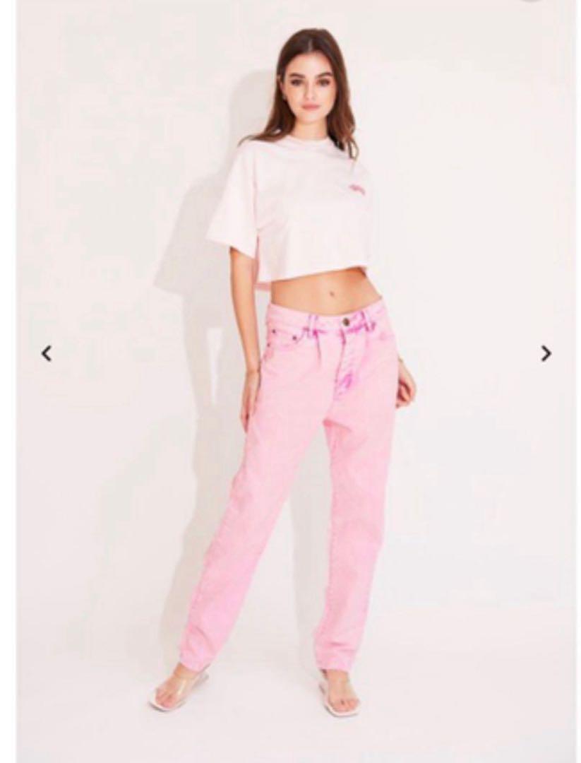アリシアスタン　Tuck Denim Pants Washed Pink M
