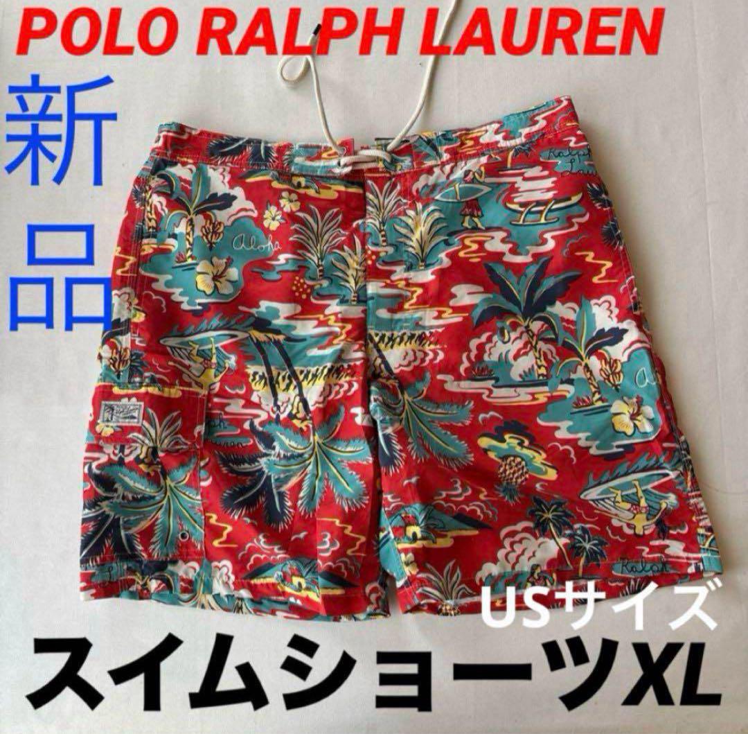 z85 新品ラルフローレンPOLO 海水パンツ(XL)スイムショーツ アロハ柄