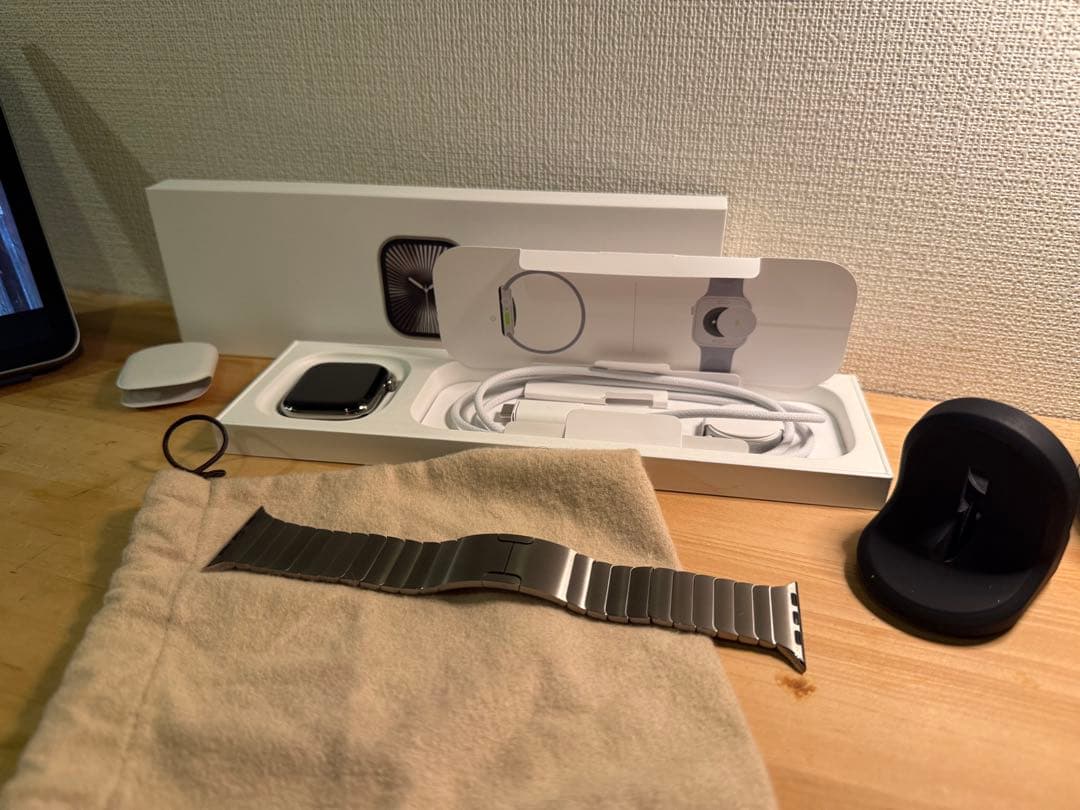 Apple Watch 10 ナチュラルチタニウム 42mm リングブレスレット