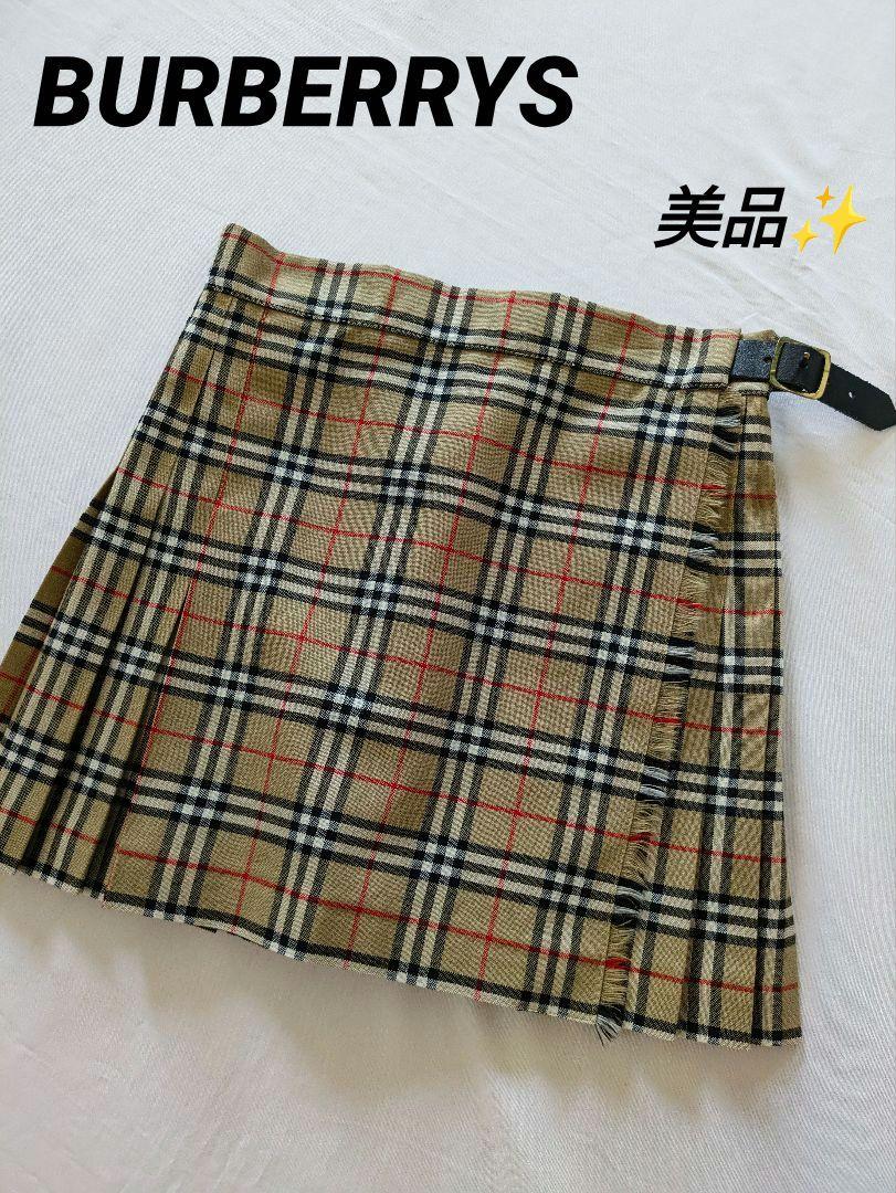 【極美品】BURBERRY プリーツスカート 巻きスカート ノバチェック BURBERRY バーバリー プリーツ ラップ スカート ノバチェック