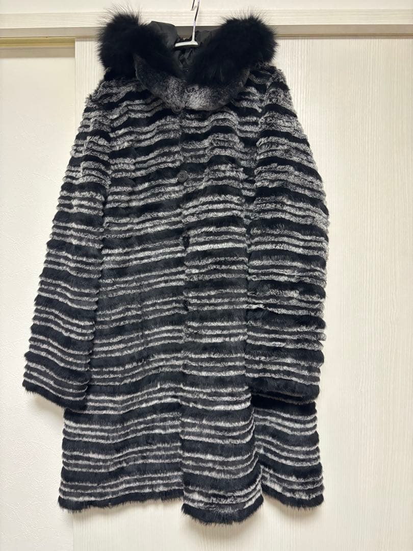 毛皮コート レッキス リバーシブル フリーサイズ 軽い ファーコート SIZE
