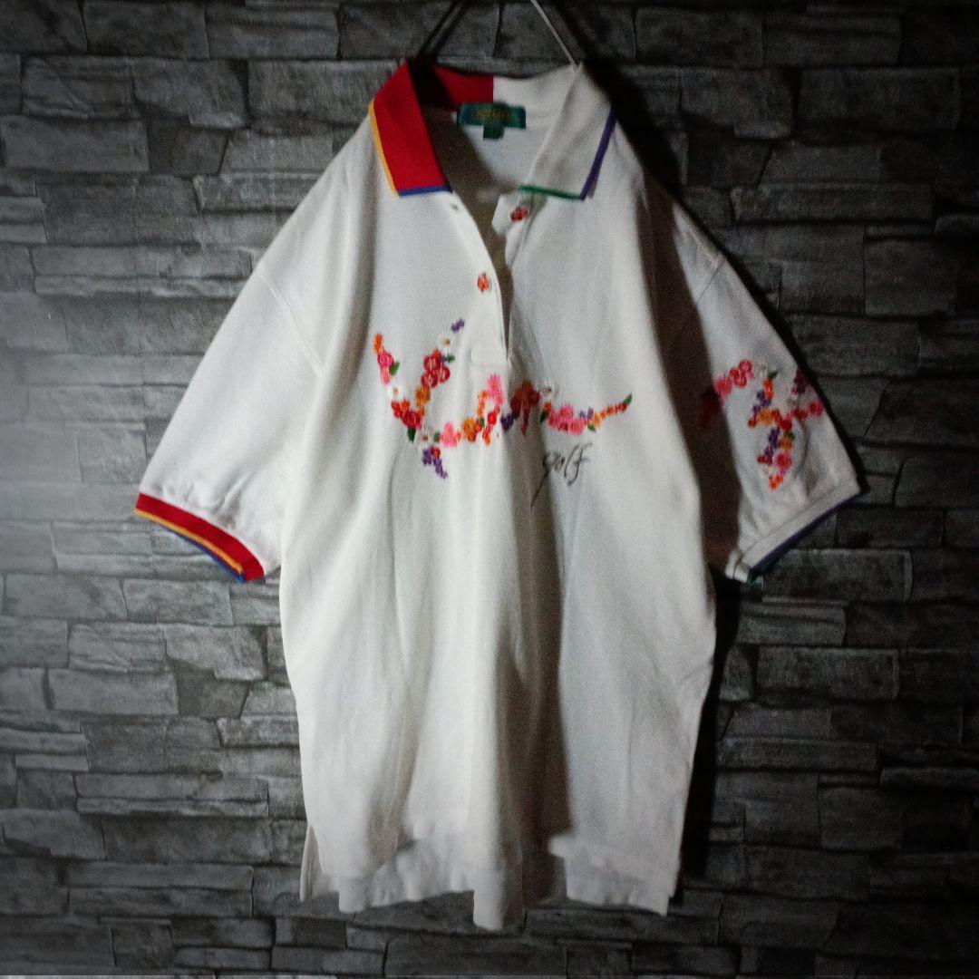 KENZO ケンゾー ポロシャツ 赤 90s 刺繍ロゴ トップス