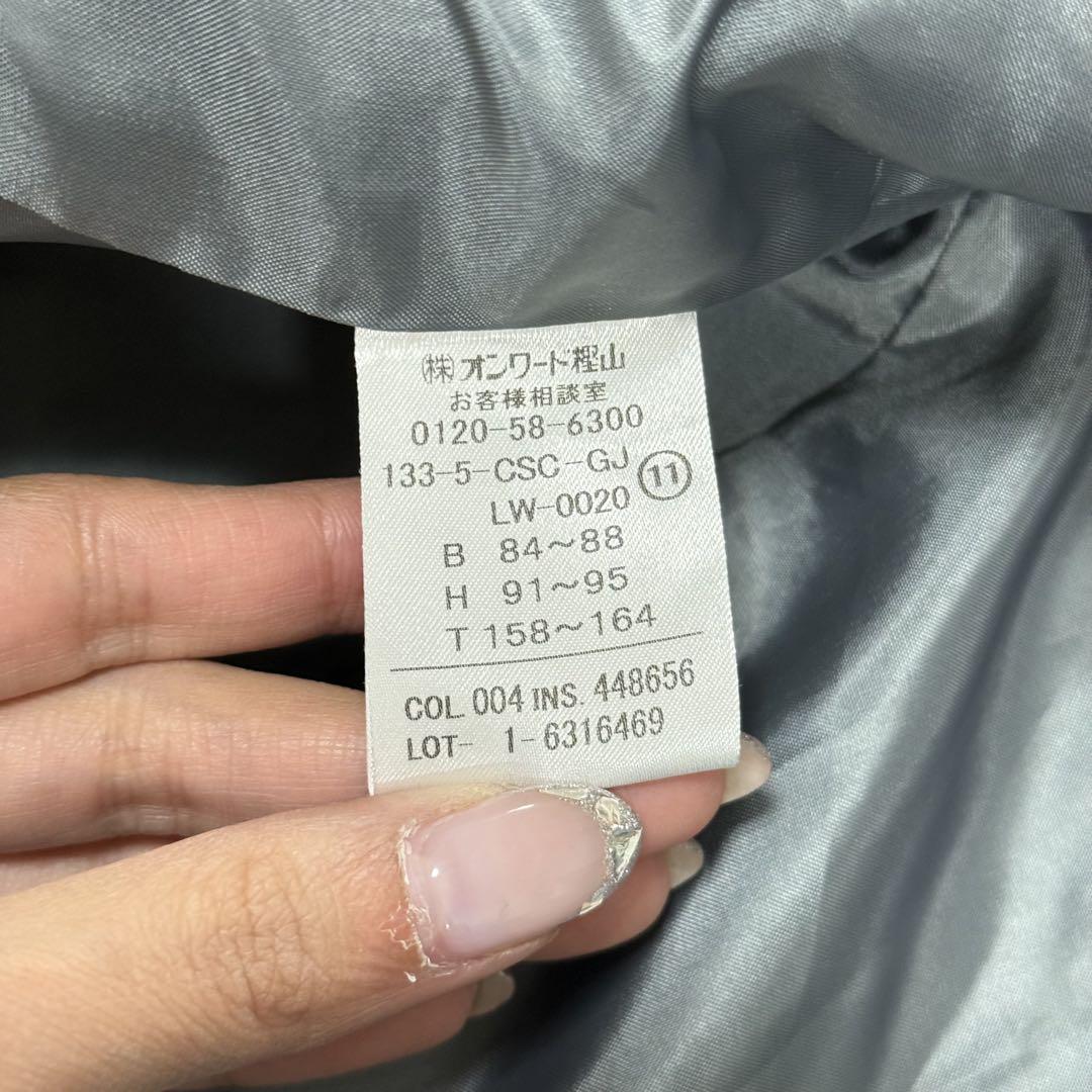 美品 ジェイプレス ピーコート アウター 通勤通学 防寒 11 グレー 美形