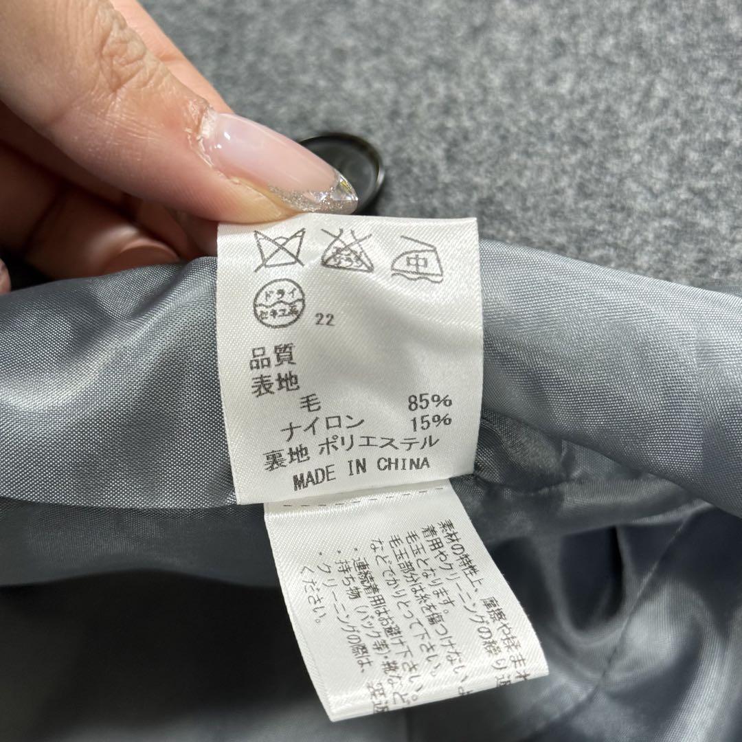 美品 ジェイプレス ピーコート アウター 通勤通学 防寒 11 グレー 美形