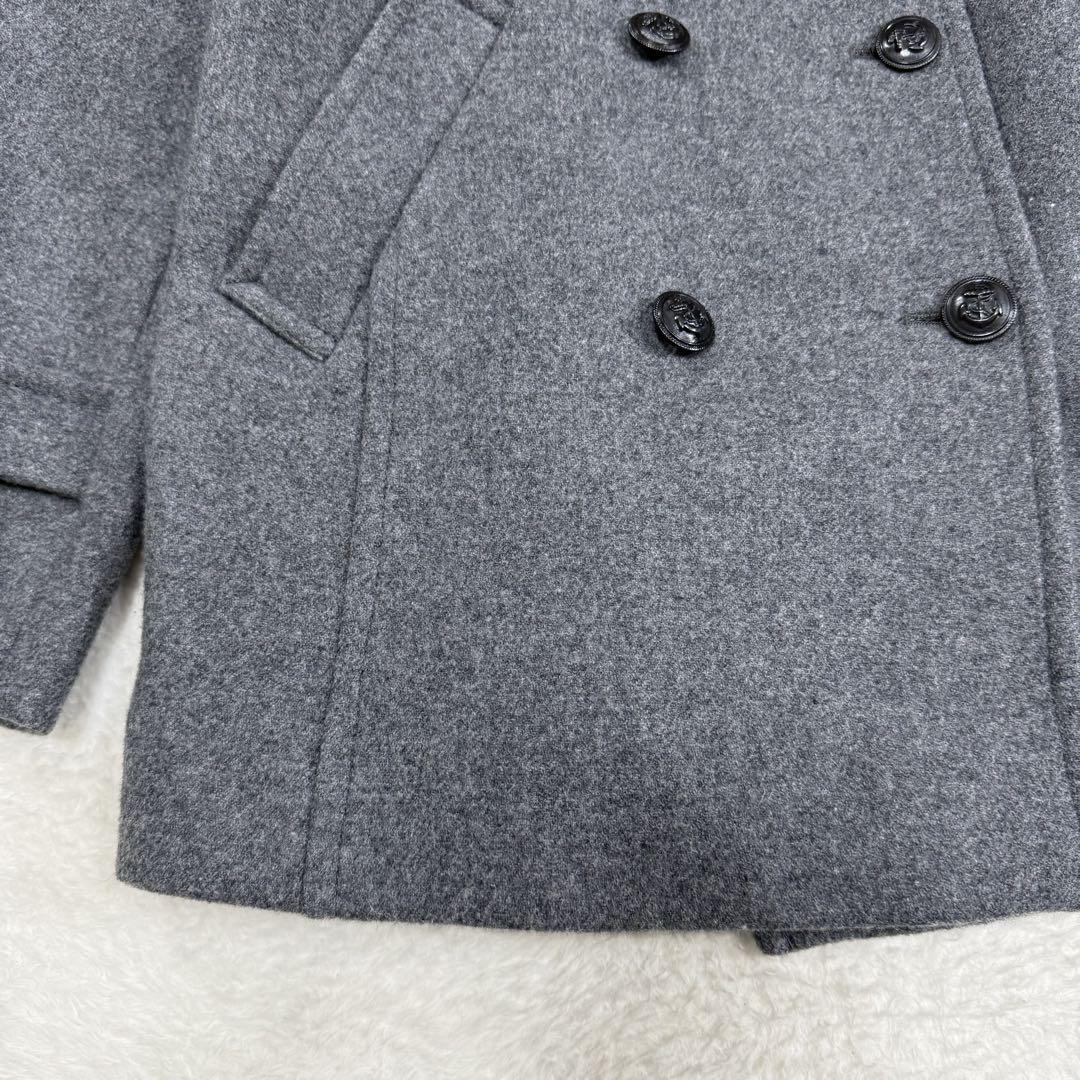 美品 ジェイプレス ピーコート アウター 通勤通学 防寒 11 グレー 美形