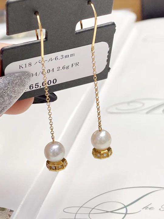 パールダイヤモンドピアス k18 新品 - www.vetrepro.fr ネット直売 パールダイヤモンドピアス K18 新品 ピアス(両耳用)
