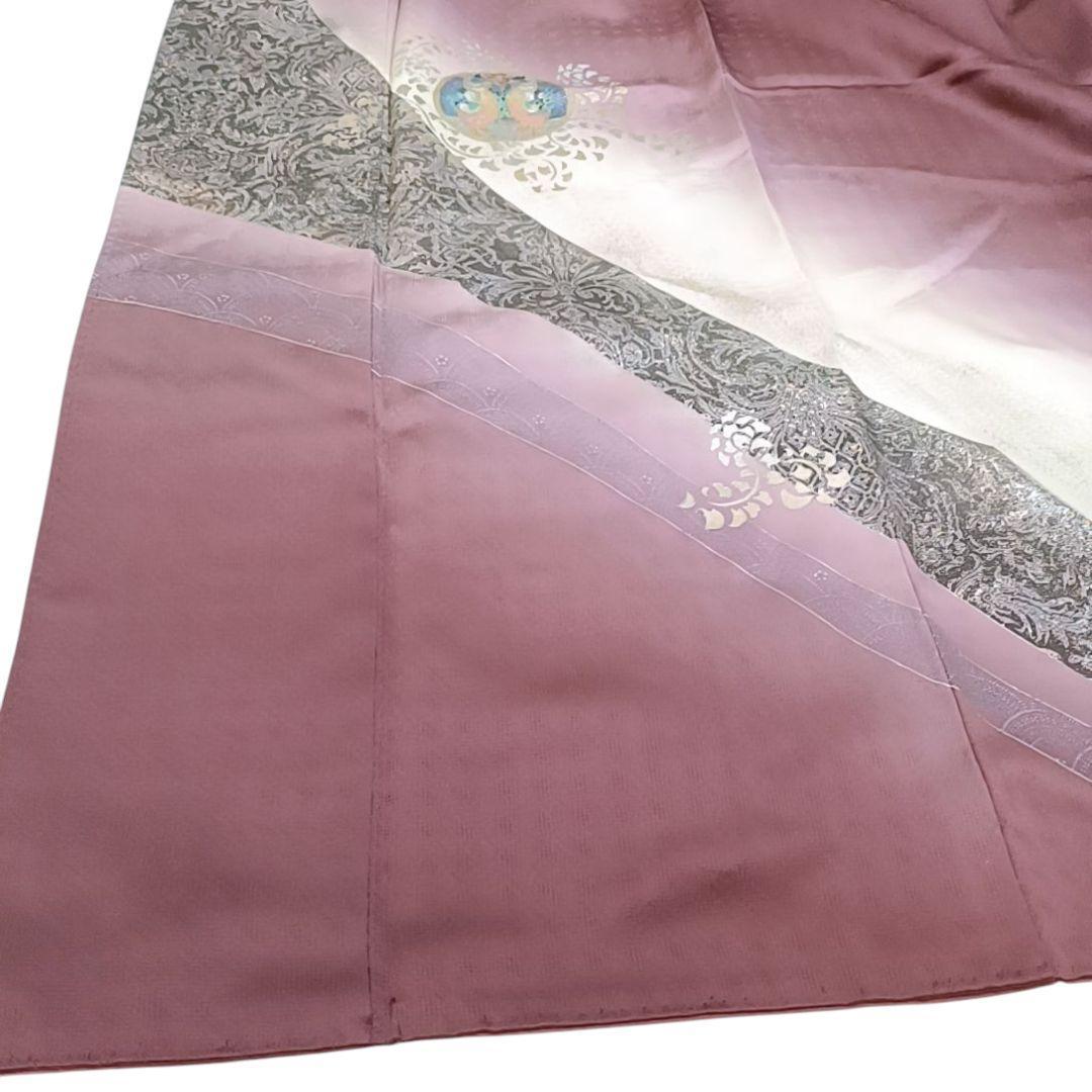 【激安大特価！】 MK-1414 付下げ 暈しに花模様 灰桃色（美品】TODAYFUL Cut 着物・浴衣