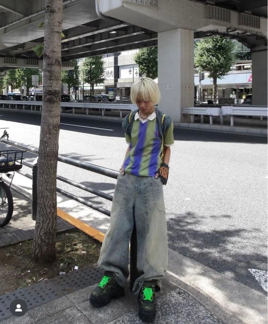 アオバくん着用 goat essence tuck wide denim