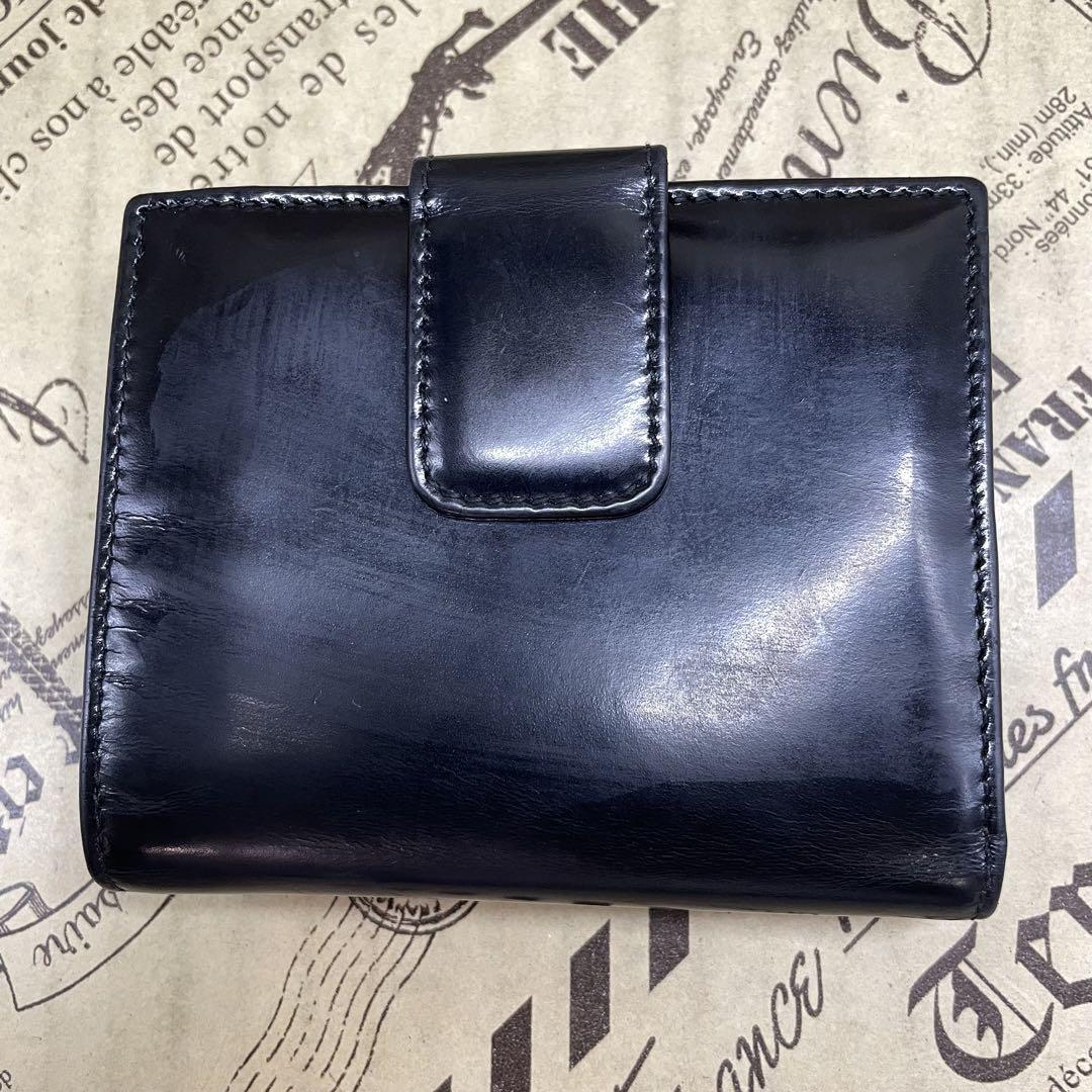 グッチ 折り財布 Wホック 小銭入れ エナメル GG 黒 FT41