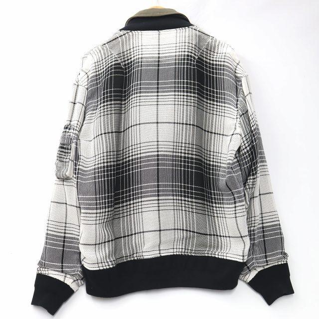 サカイ sacai チェックドッキングMA-1 1(S) カーキ