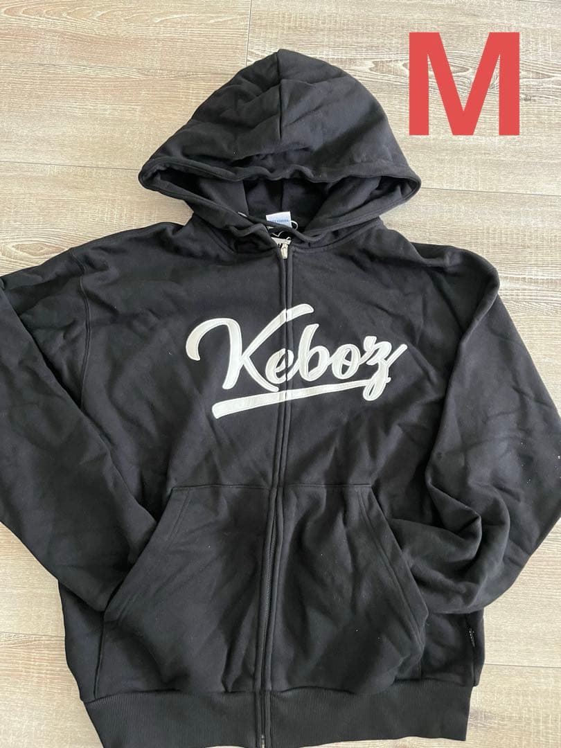 Keboz ブラック フルジップ パーカー M
