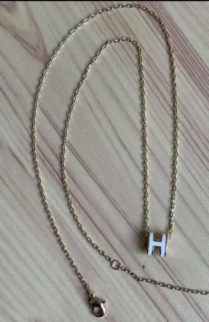 HermèsエルメスH miniホワイトネックレス