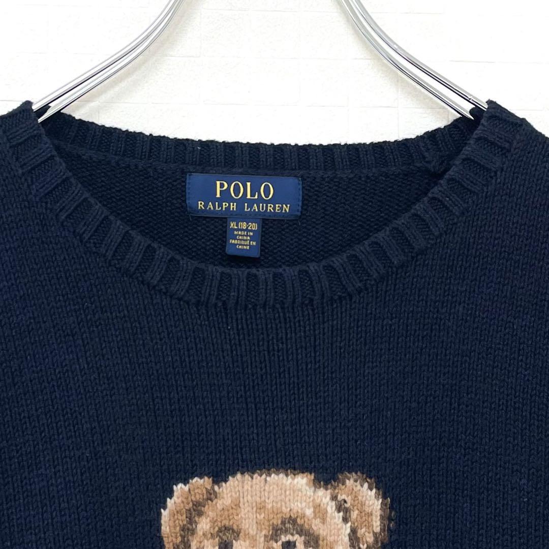 【再入荷！】 ポロベア ポロラルフローレン ニット 長袖 XL ネイビー トップス トップス