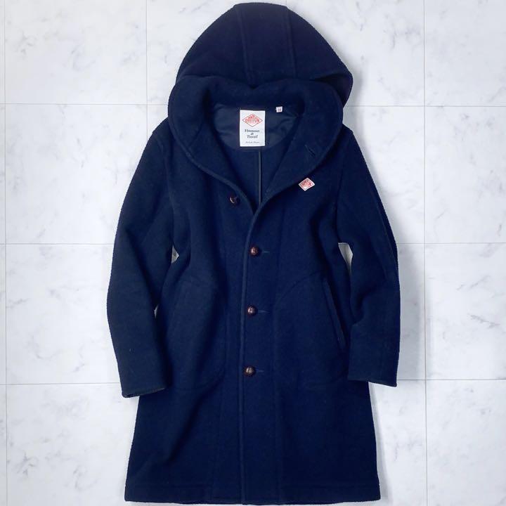 良品】ダントン コート ウール モッサ クルミボタン ネイビー 38 M