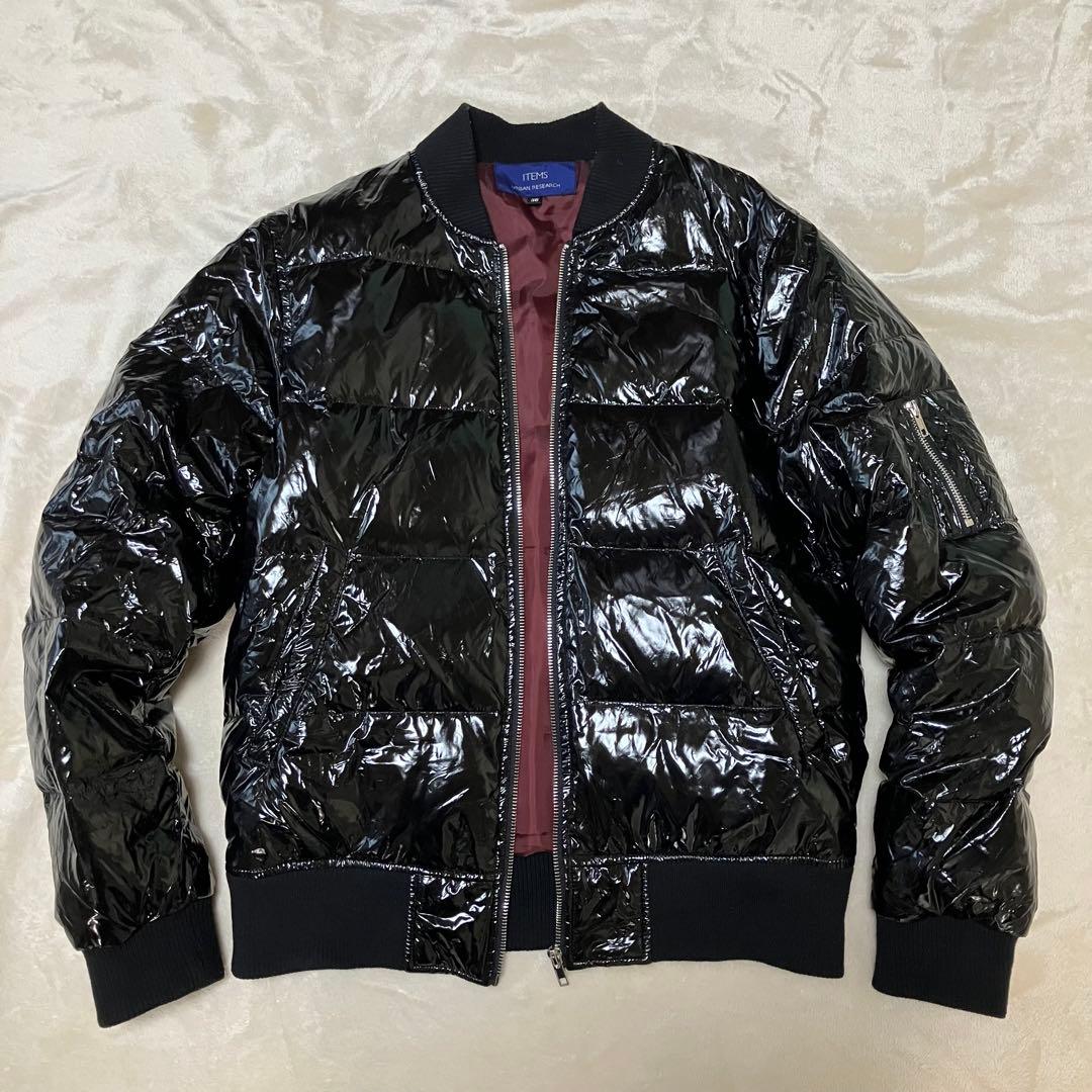 00s archive ライダース ダウン ジャケット 平成 光沢 y2k 短丈M