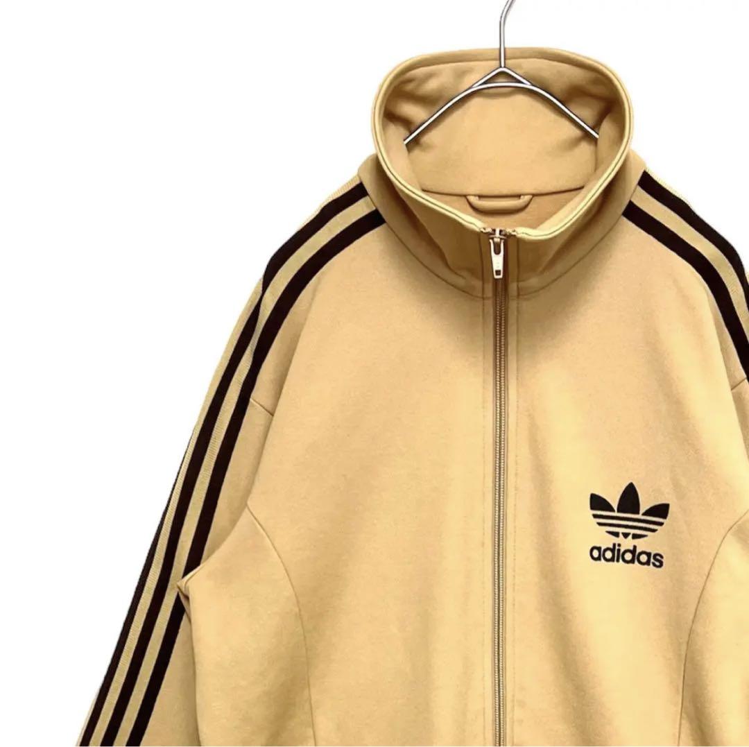 人気カラー‼️】adidasトラックジャケット L ベージュ katsuya古着