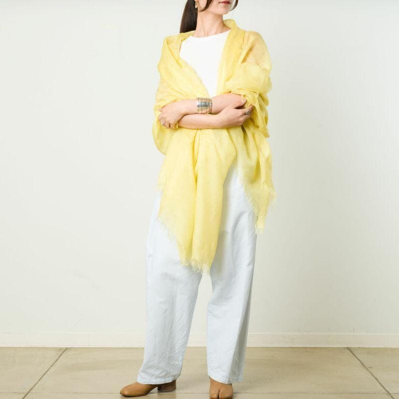 新品タグ付・最大判アソースメレ★リネンモダールシルクメランジュソリッドストール