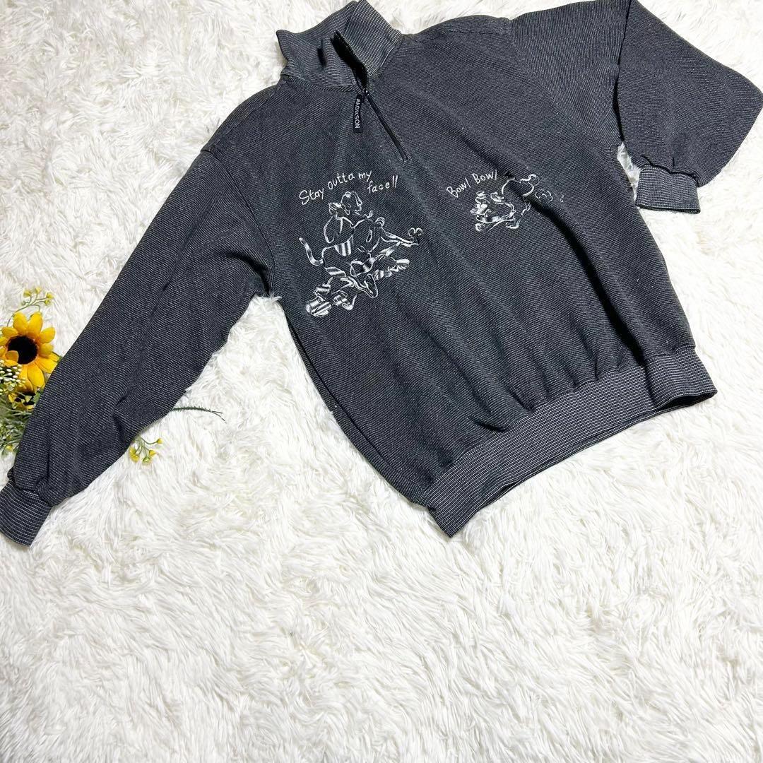a416 magixson 美品 トレーナー メンズ M 犬 刺繍 長袖 メンズ