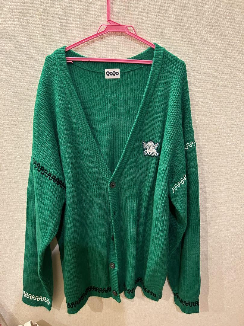 9090カーディガン緑