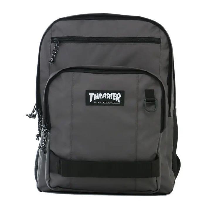 THRASHER リュック グレー ブラック 5NUJo-m84226302166 スラッシャー バックパック 特価高評価