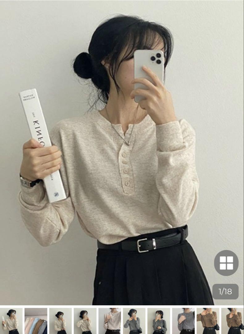 春服　ロディボタンニット 2枚セット　ベイビーピンク　オフホワイト