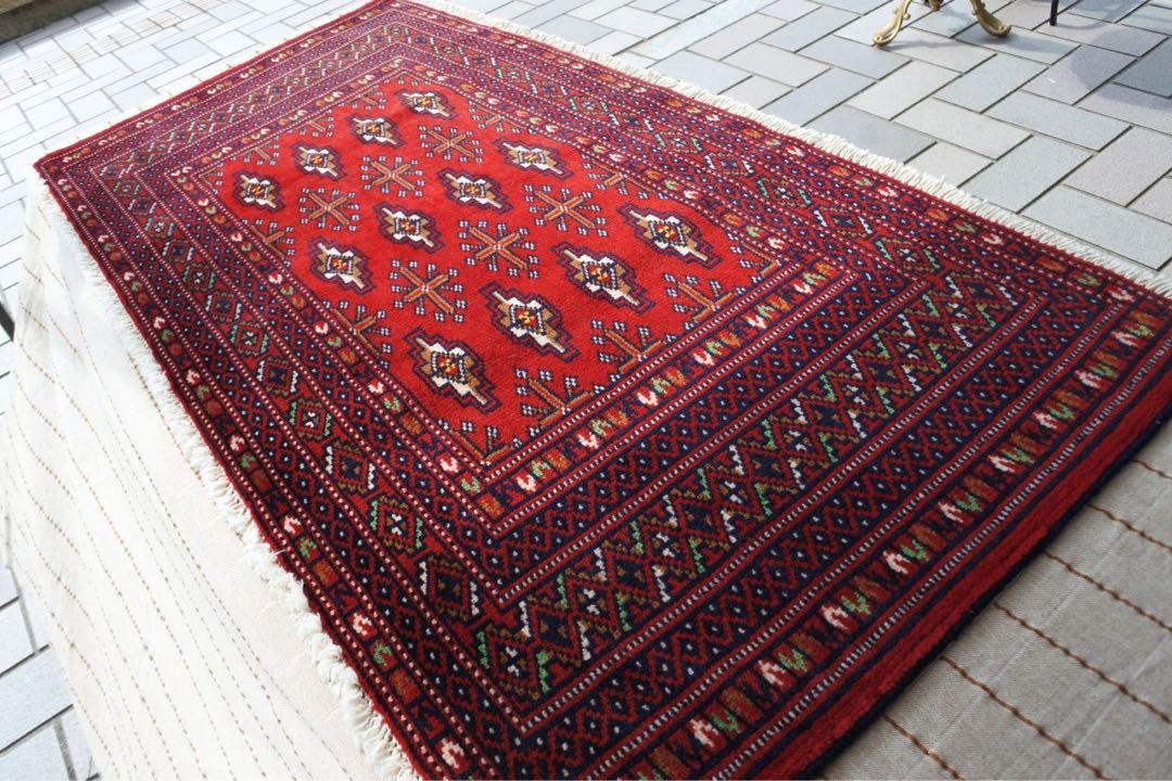 トルクメン ペルシャ絨毯 トライバルラグ 高品質 約60×120cm