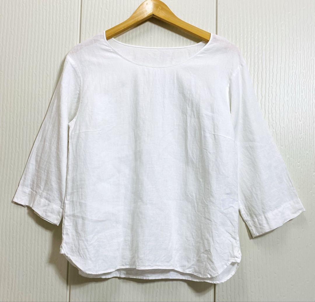美品 Whim Gazette リネン ボートネック トップス カットソー 麻