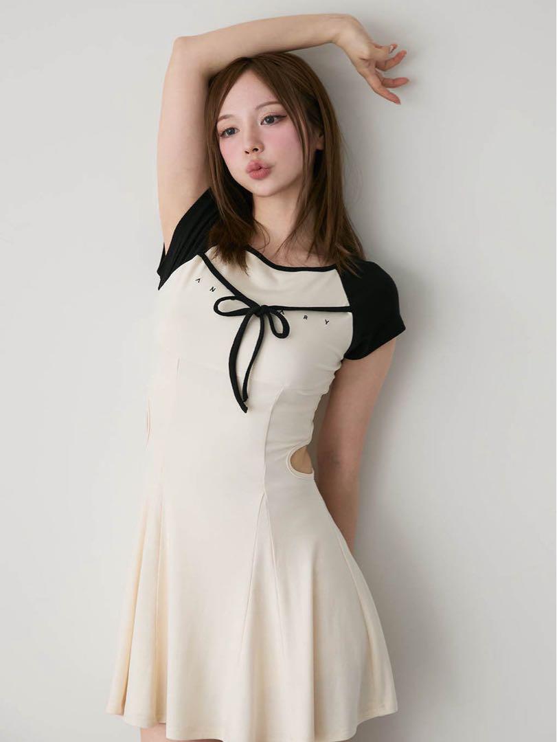 アンドマリー andmary logo flare mini dress